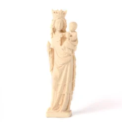 Vierge Notre-Dame bois naturel - 13 cm