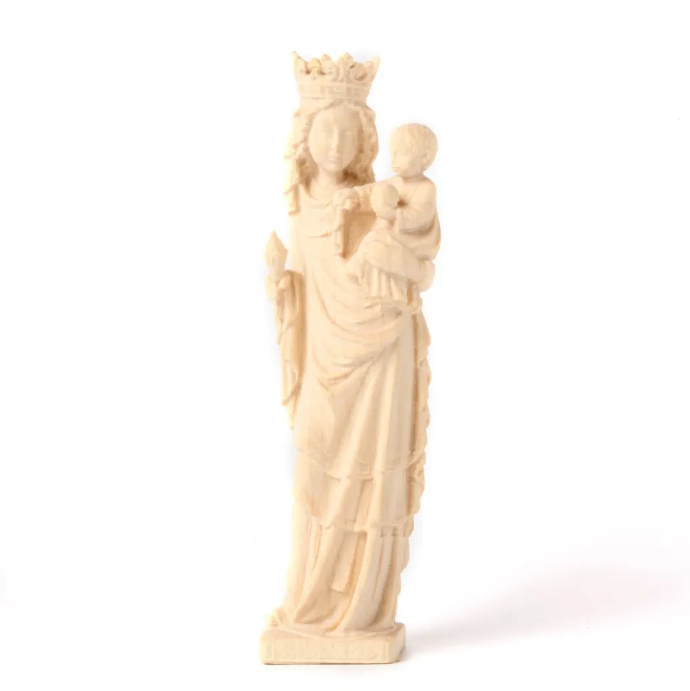 Vierge Notre-Dame bois naturel - 13 cm
